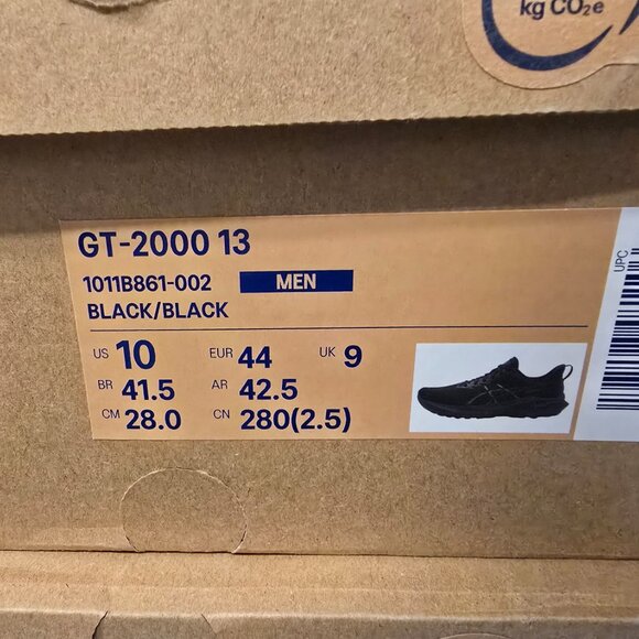 Asics GT-2000 13 1011B861-002 Sneakers Men's US 10 Black Running Shoes NEW NIB - Picture 11 of 11